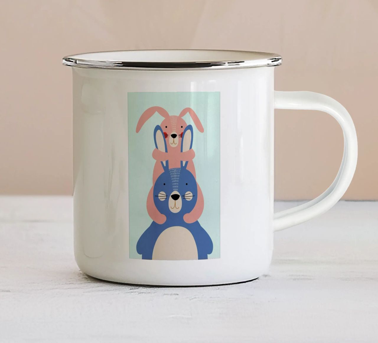 Bunny Rabbits tazza in smalto da Little Flourishes