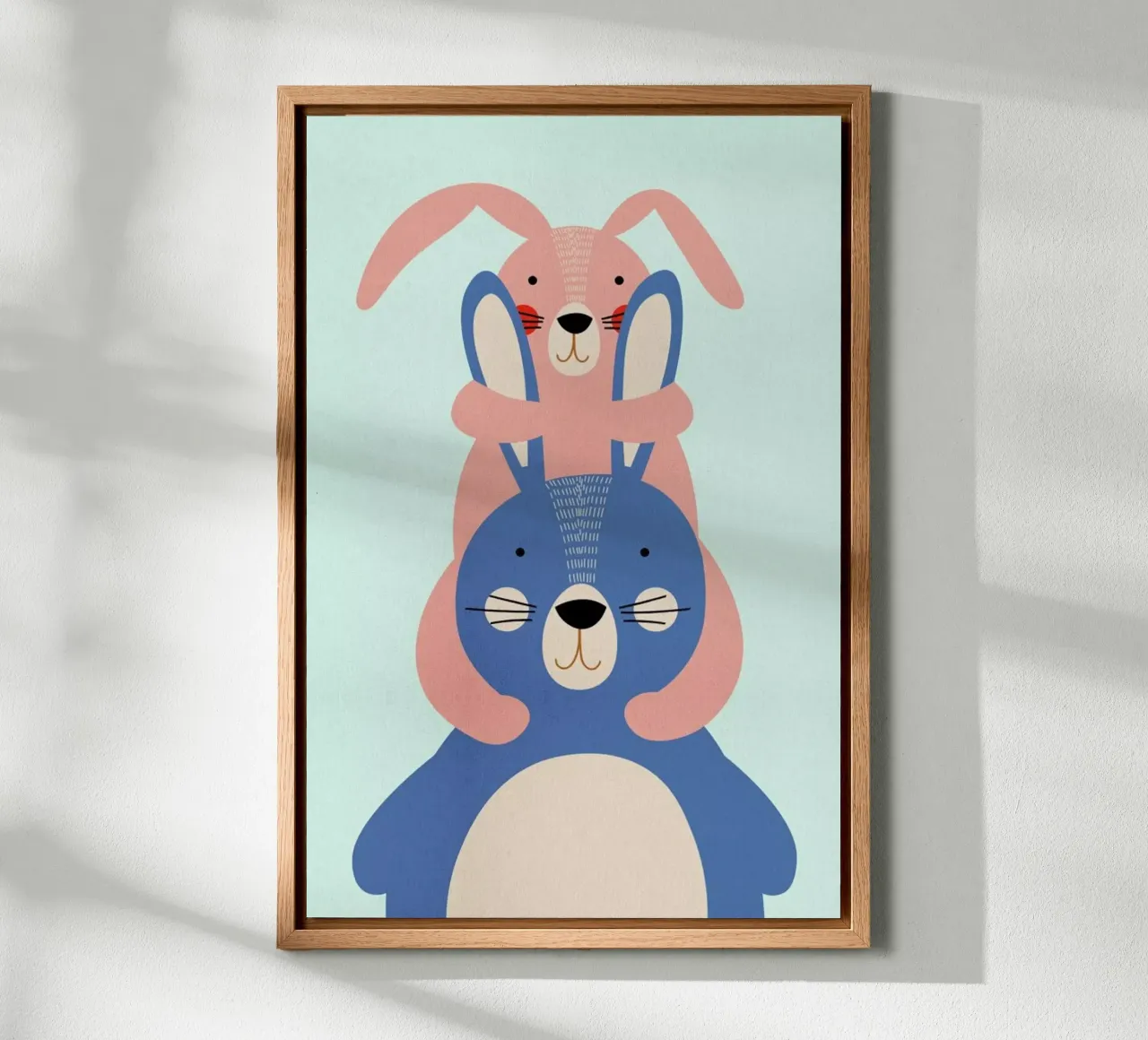 Bunny Rabbits canvas met Baklijst van Little Flourishes