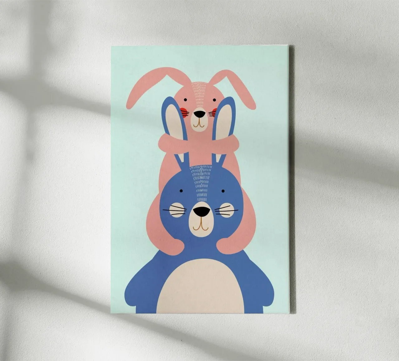 Bunny Rabbits canvas met Baklijst van Little Flourishes