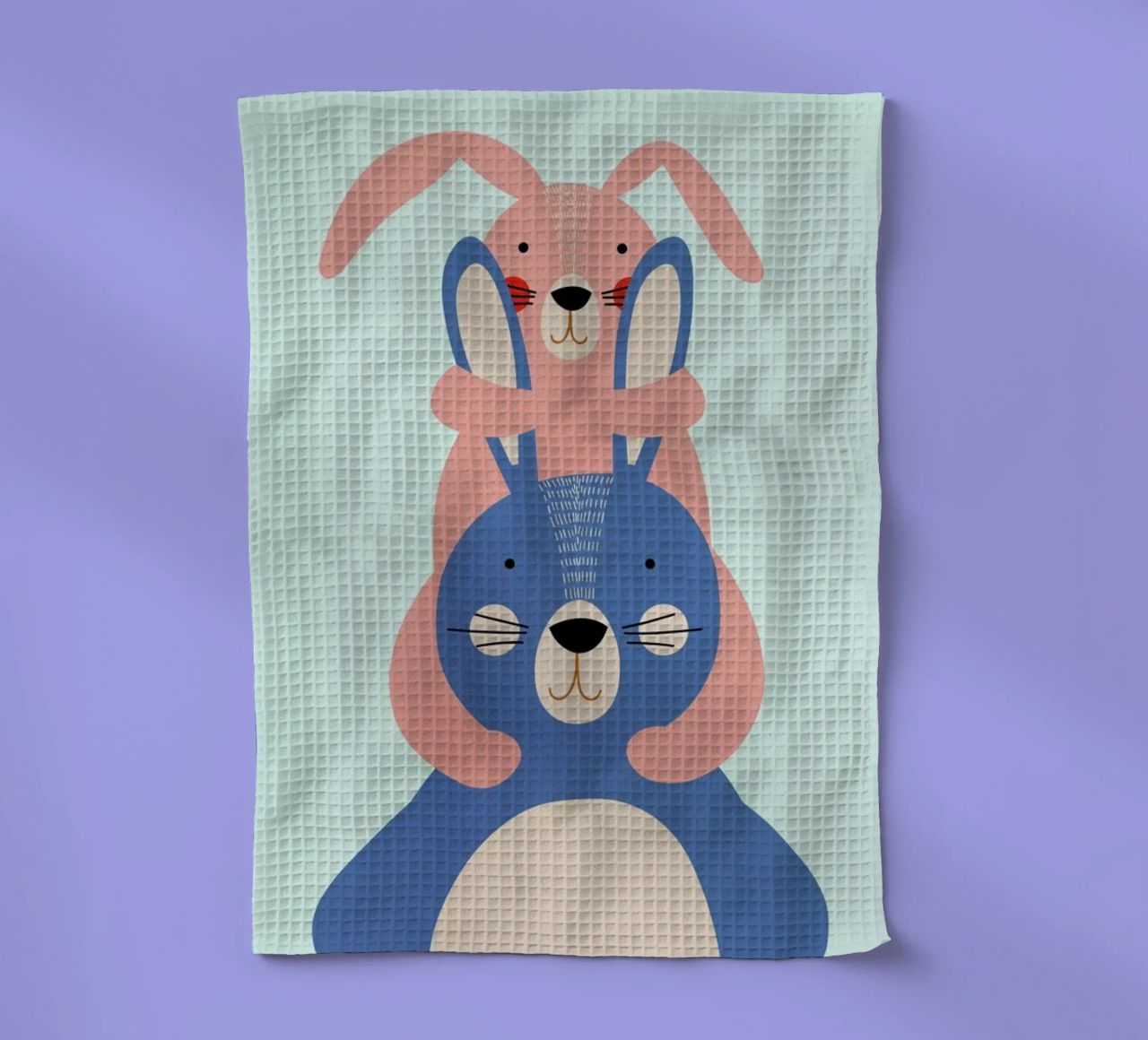 Bunny Rabbits torchon de Little Flourishes