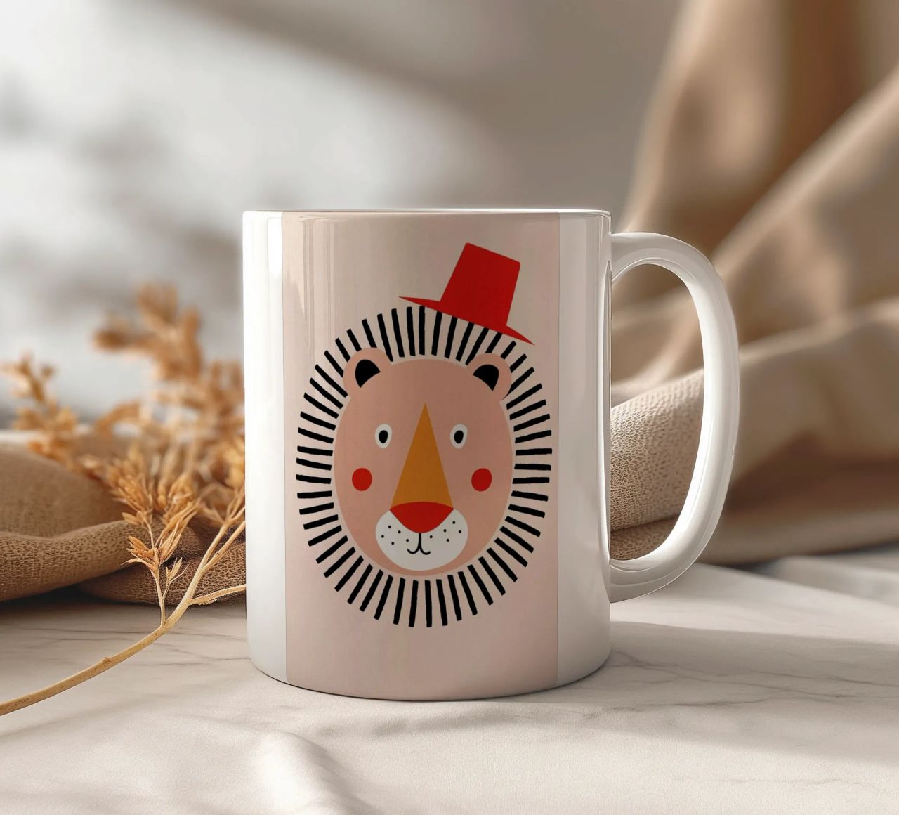 Well Dressed Lion tazza in ceramica da Little Flourishes