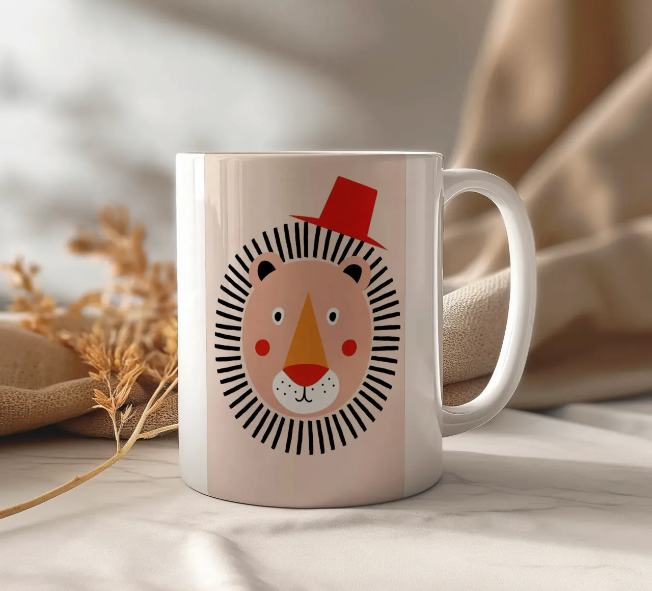 Well Dressed Lion tazza in ceramica da Little Flourishes