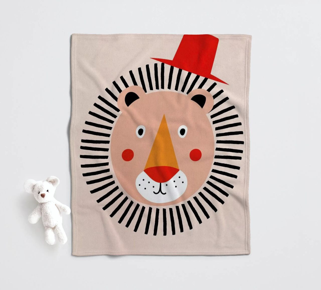 Well Dressed Lion coperta in pile da Little Flourishes