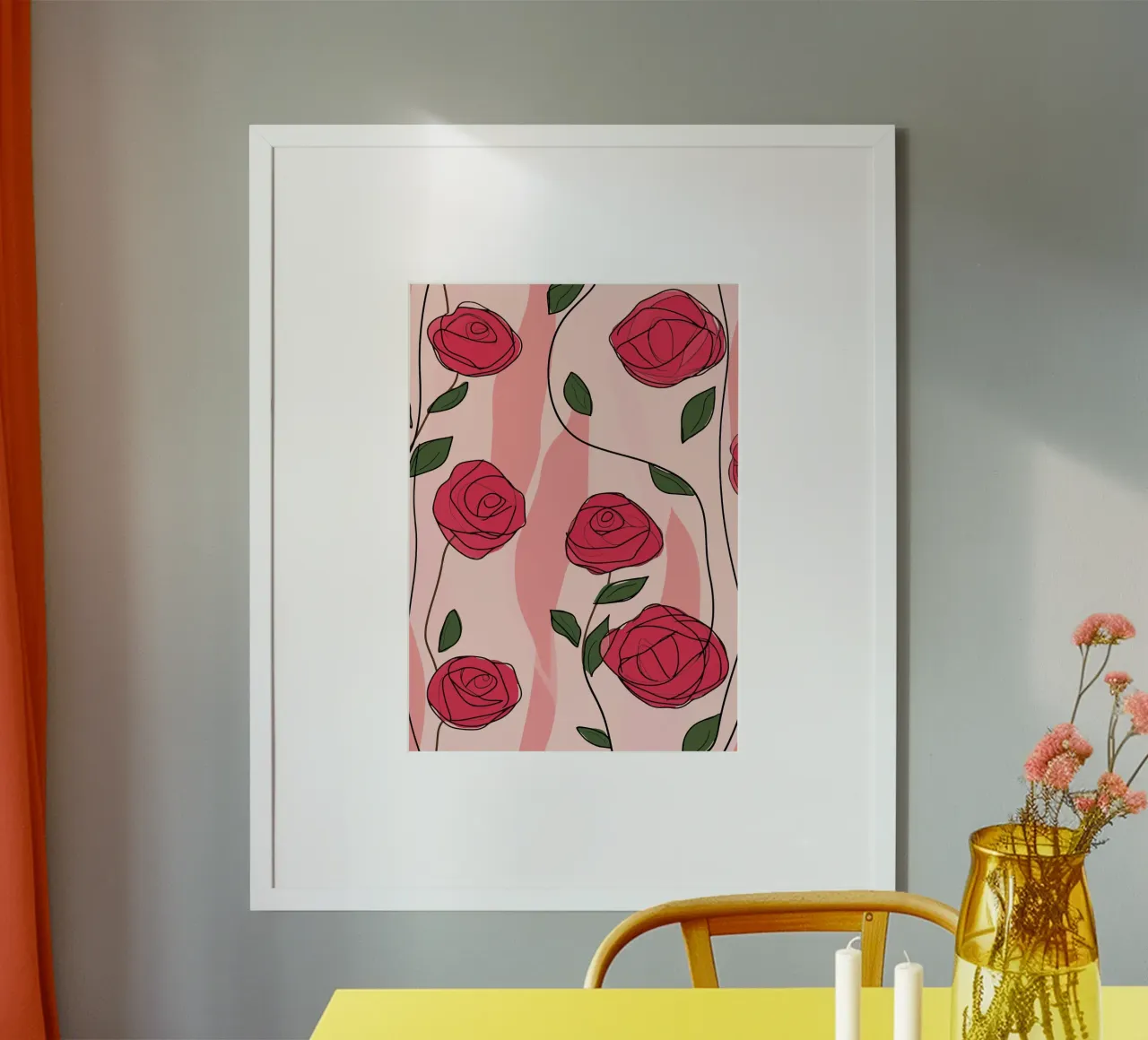 Red roses on a delicate background poster by pixelbull - medieval art and more
