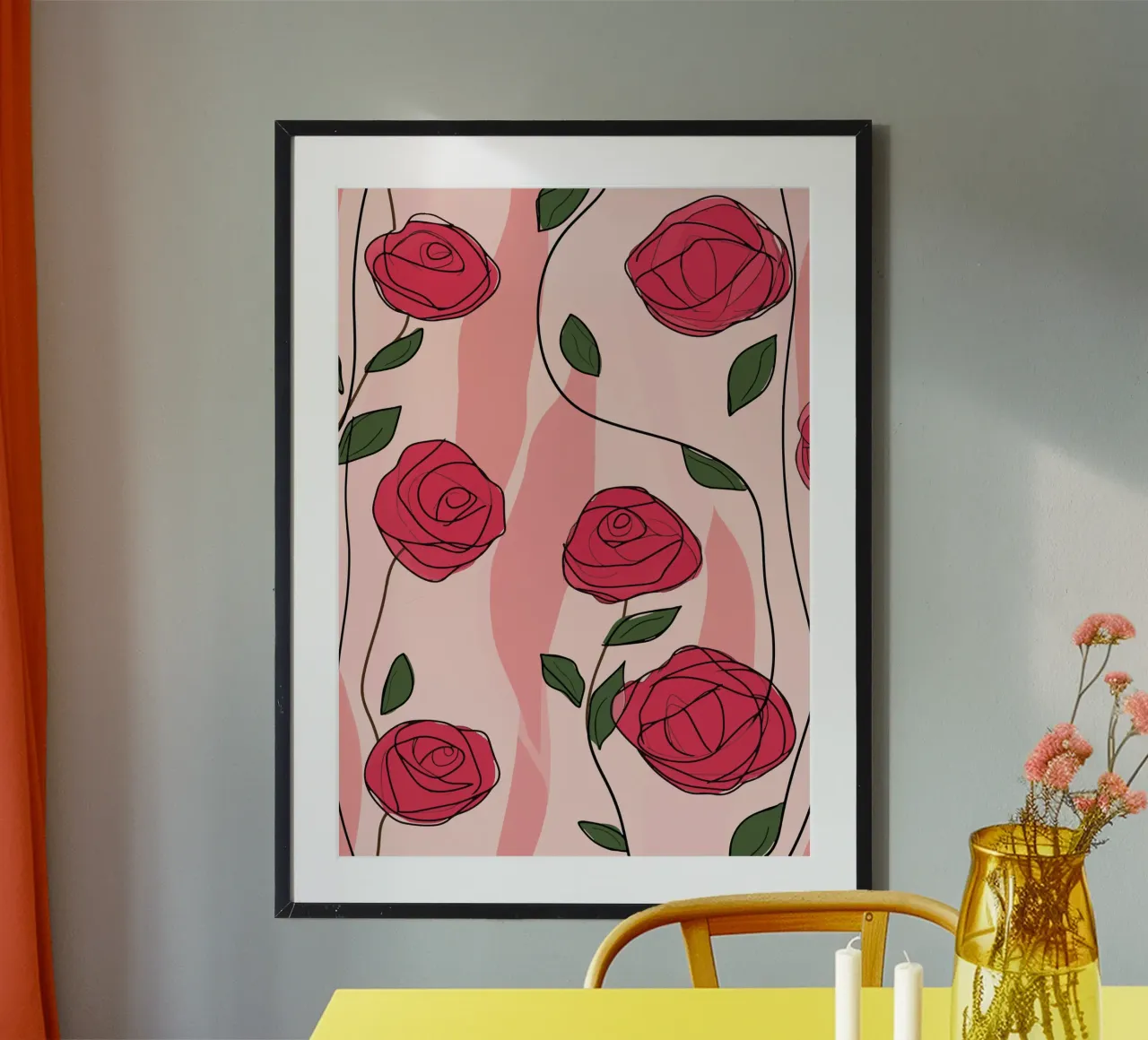 Red roses on a delicate background poster by pixelbull - medieval art and more