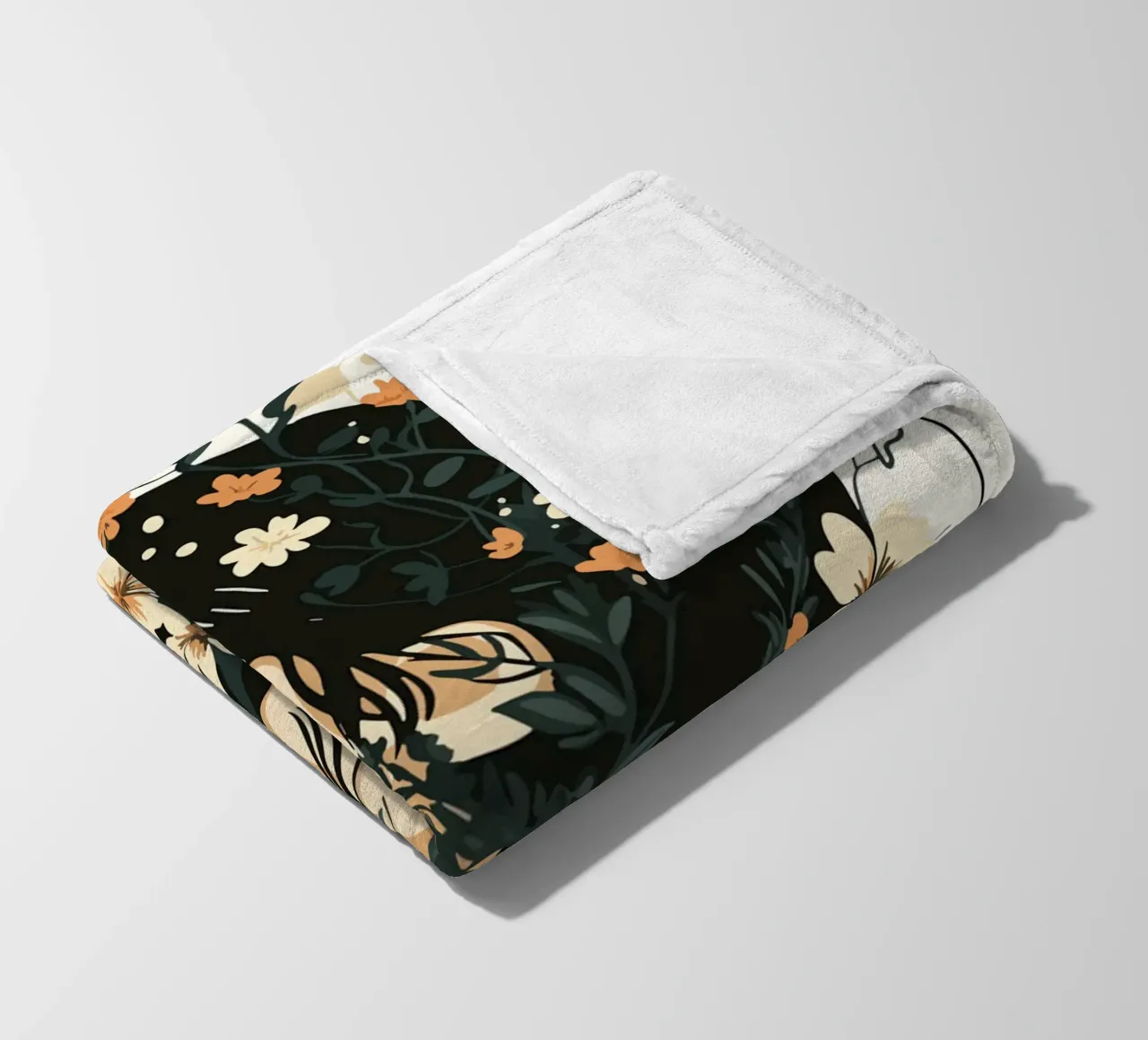 Donna di profilo con splendore floreale coperta in pile da pixelbull - medieval art and more