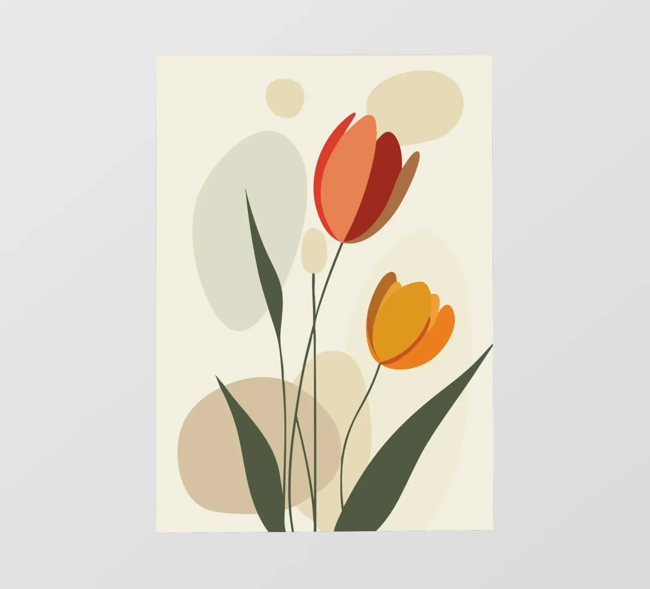 Tulipani astratti dai colori caldi telo in pvc da pixelbull - medieval art and more