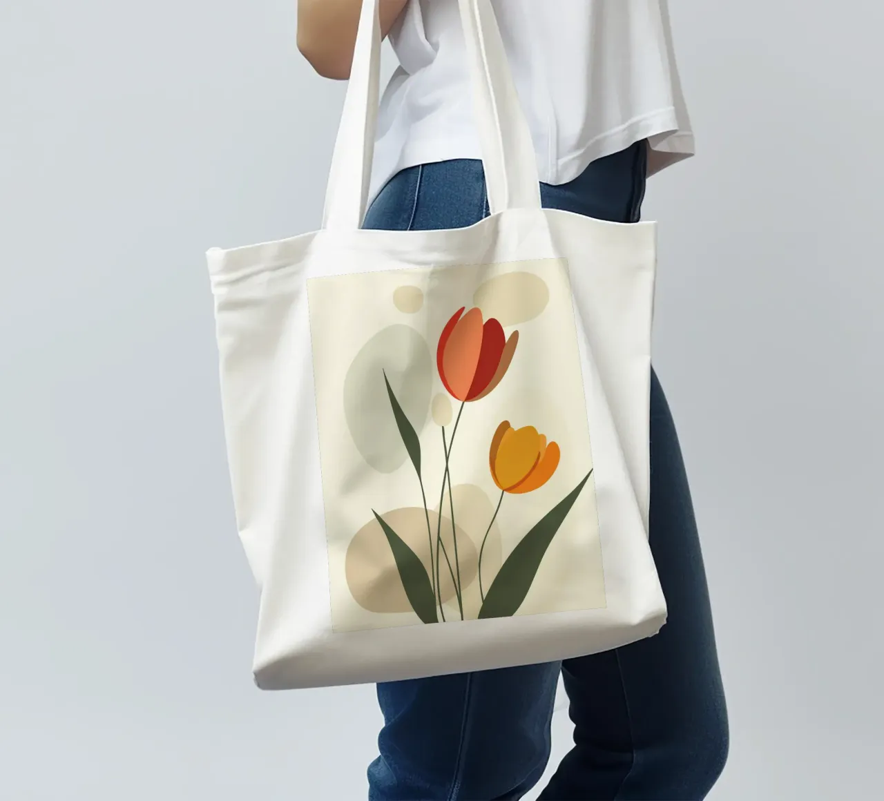 Tulipani astratti dai colori caldi borsa in juta da pixelbull - medieval art and more