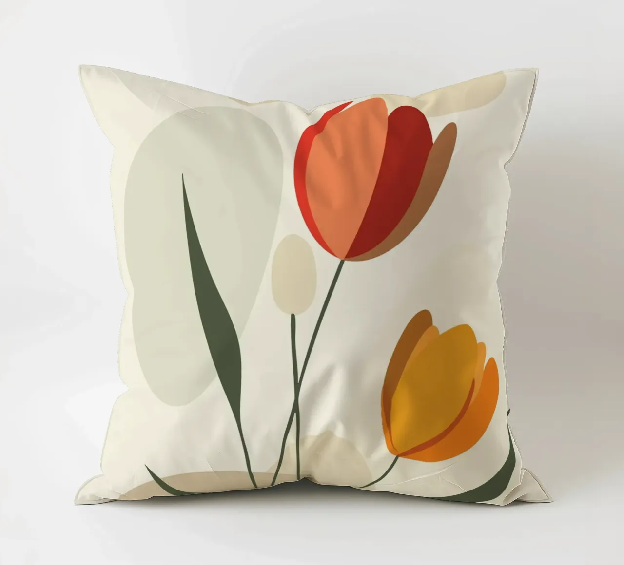 Tulipani astratti dai colori caldi cuscino da pixelbull - medieval art and more