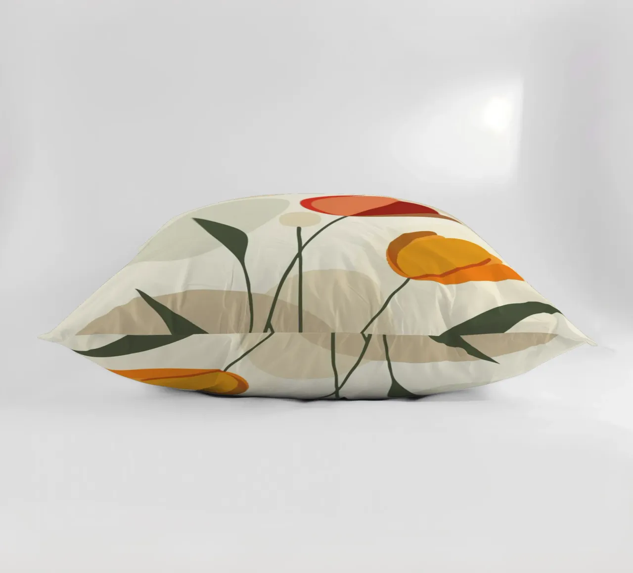 Tulipani astratti dai colori caldi cuscino da pixelbull - medieval art and more