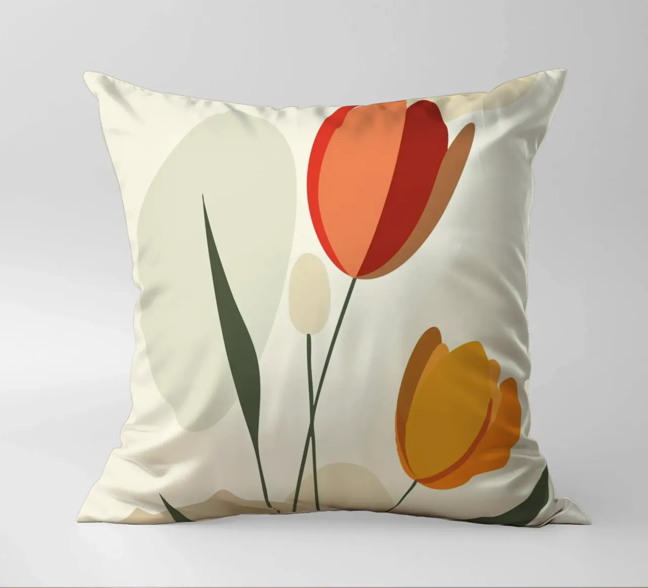 Tulipani astratti dai colori caldi cuscino da pixelbull - medieval art and more