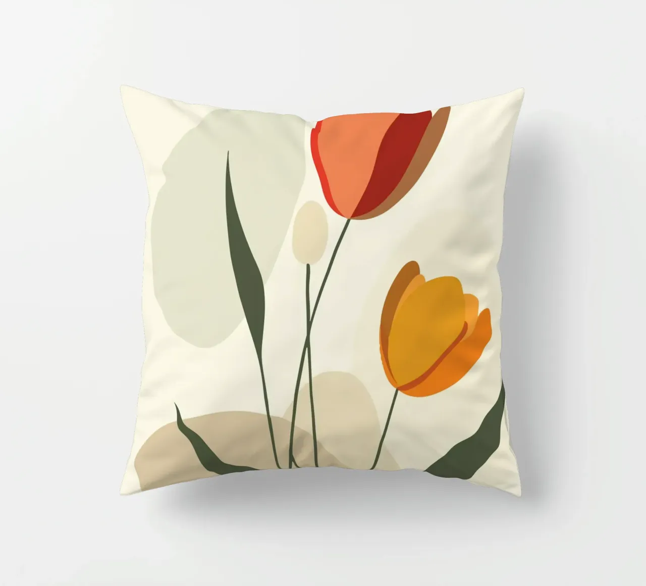 Tulipani astratti dai colori caldi cuscino da pixelbull - medieval art and more