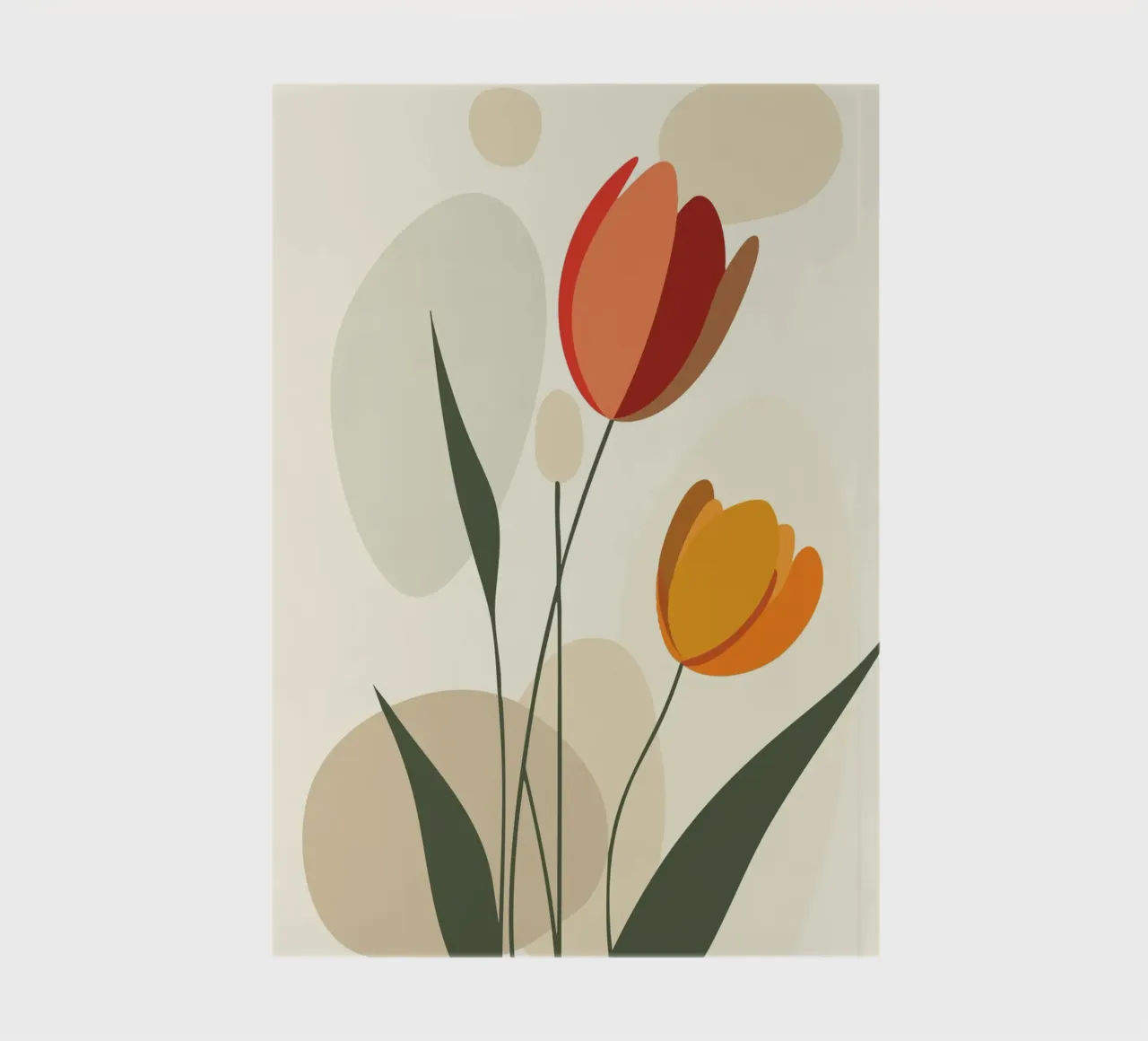 Abstract tulips in warm colours notebook by pixelbull - medieval art and more