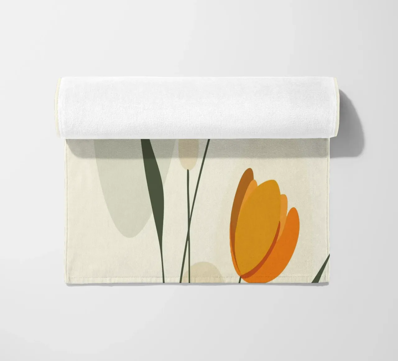 Tulipani astratti dai colori caldi telo mare da pixelbull - medieval art and more