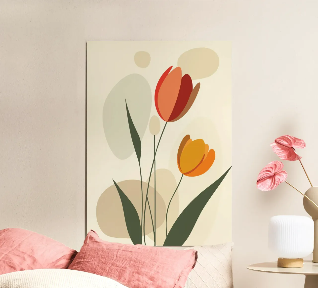 Tulipani astratti dai colori caldi carta hahnemühle da pixelbull - medieval art and more
