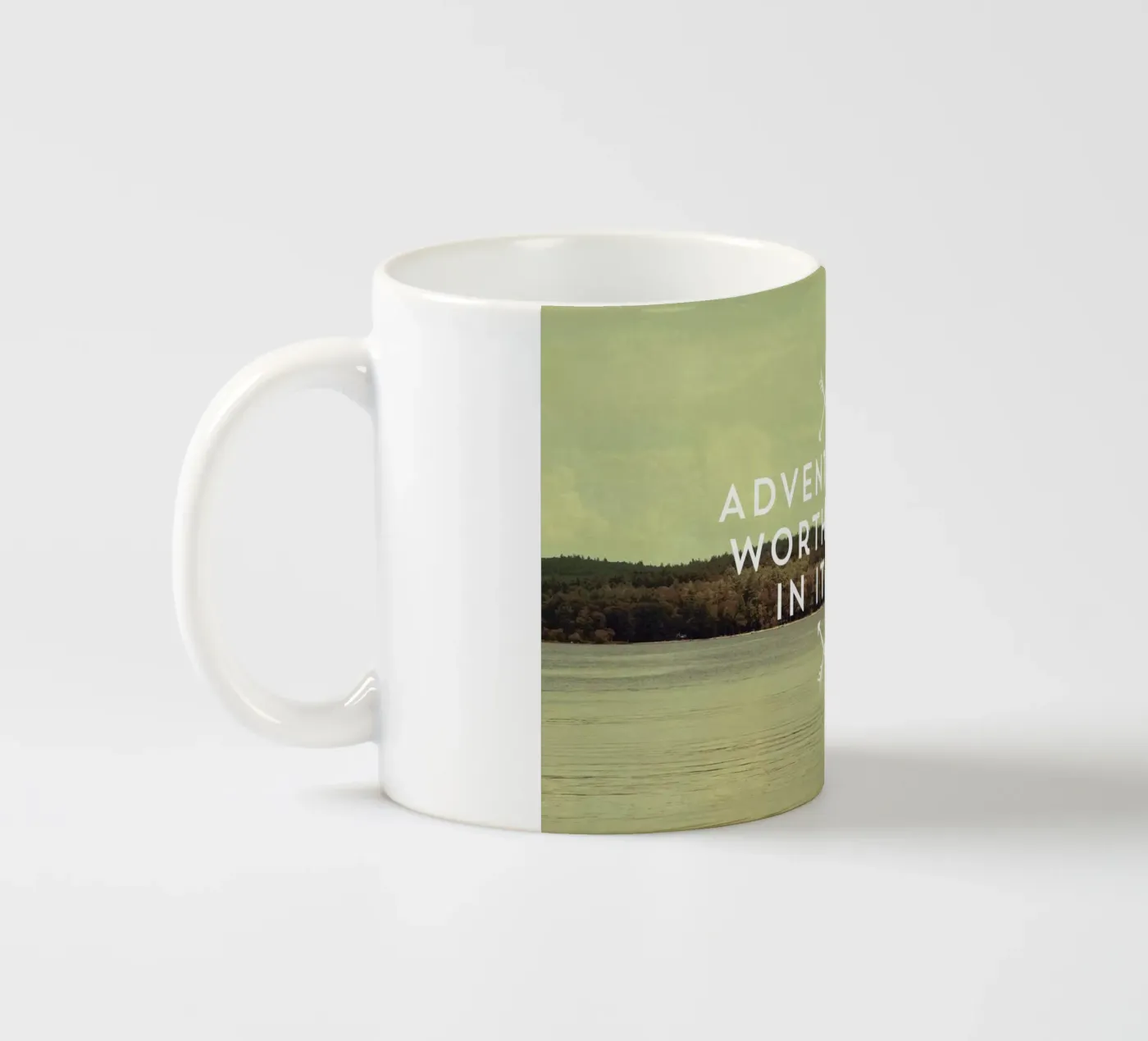 Worthwhile ceramic mug by Vintage Skies