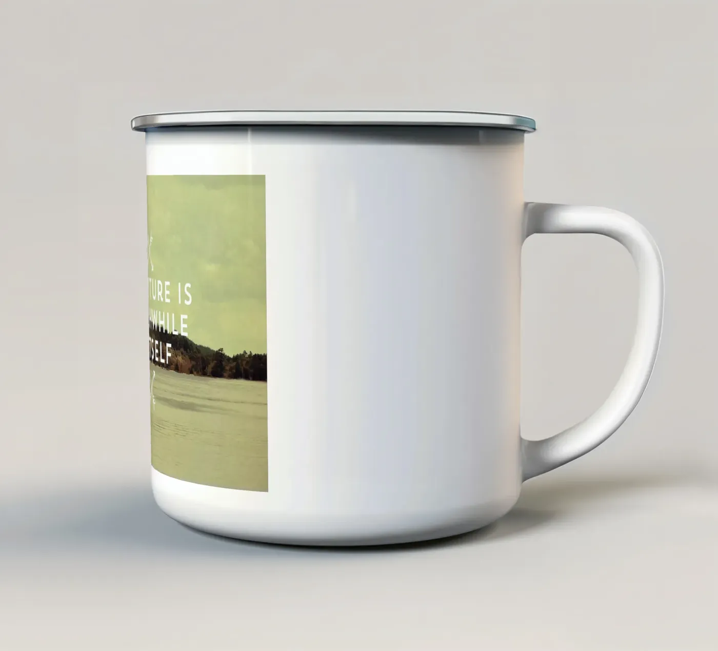 Worthwhile enamel mug by Vintage Skies
