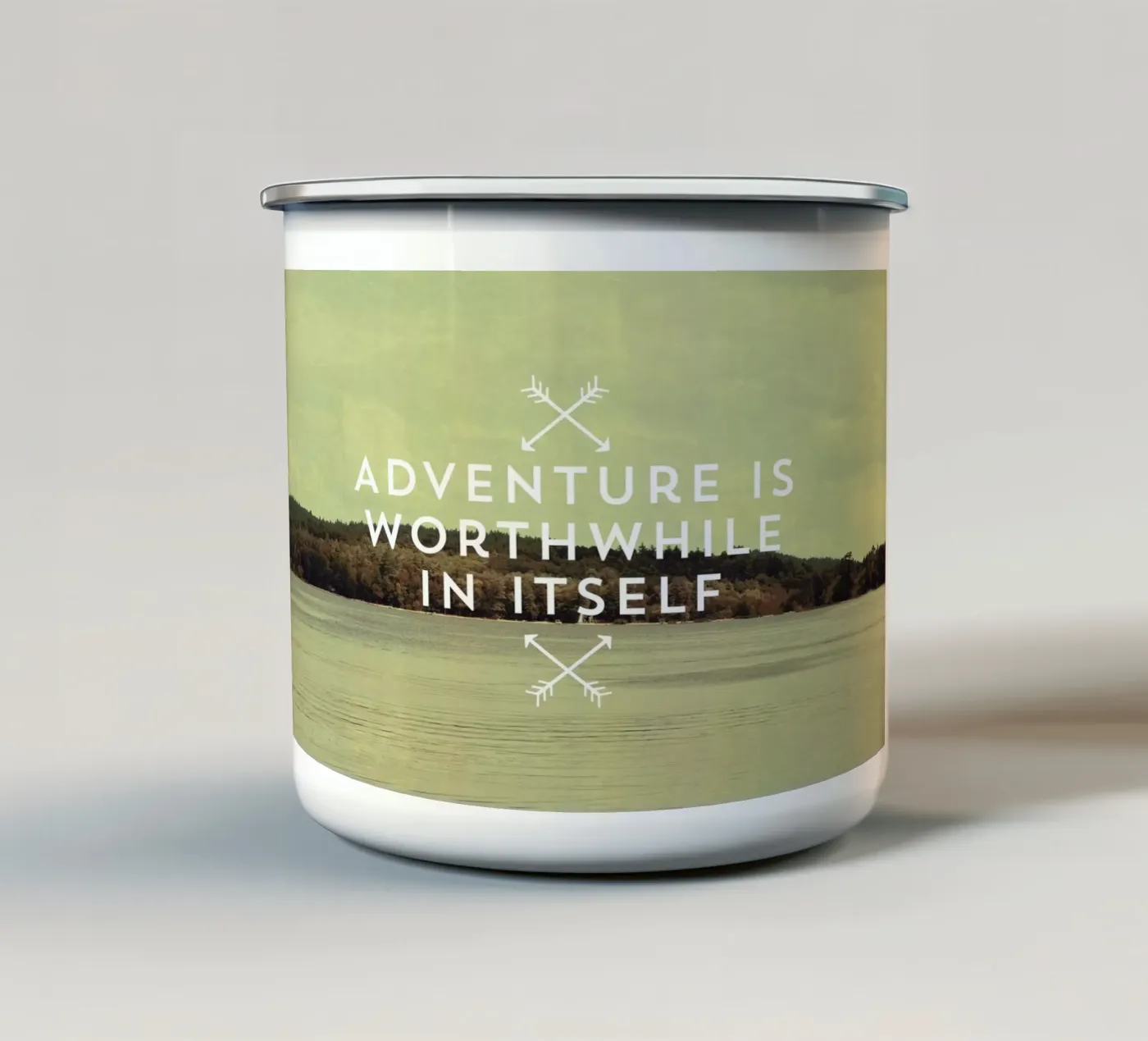Worthwhile enamel mug by Vintage Skies