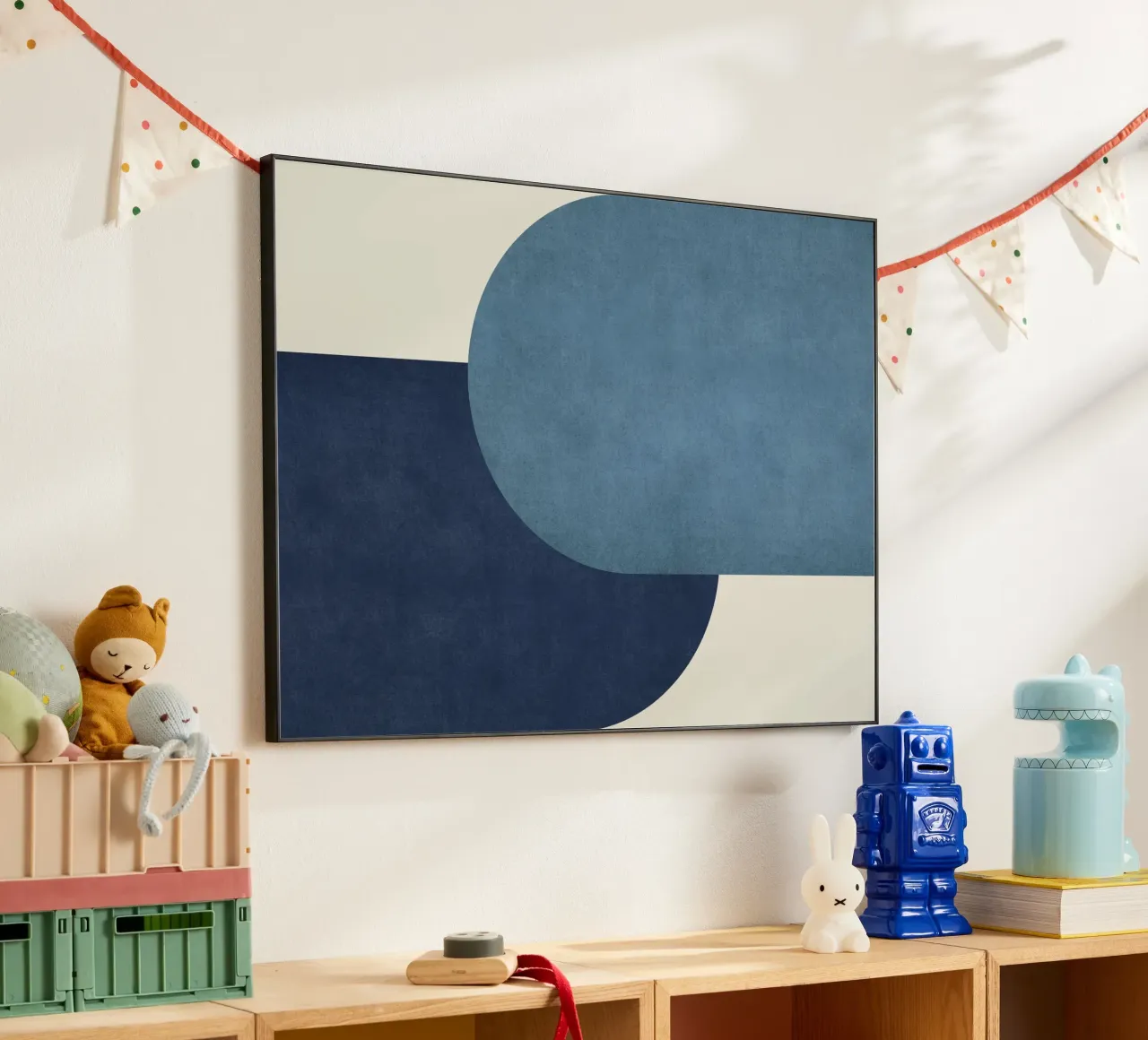 Halfmoon Colorblock - Blu navy alluminio dibond da MoonlightPrint