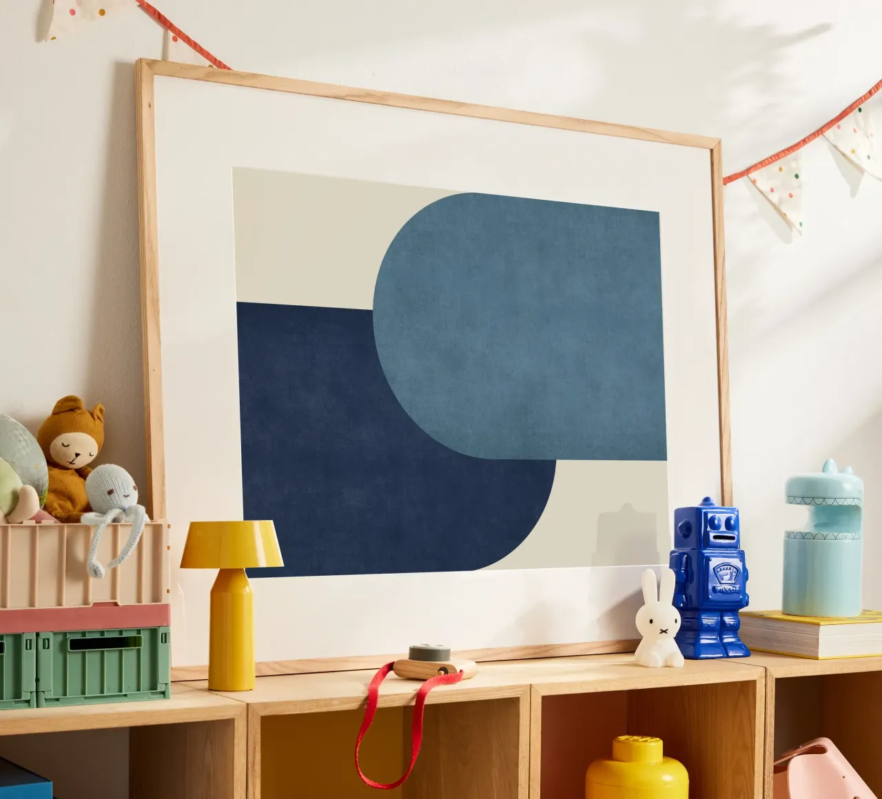 Halfmoon Colorblock - Blu navy carta hahnemühle da MoonlightPrint
