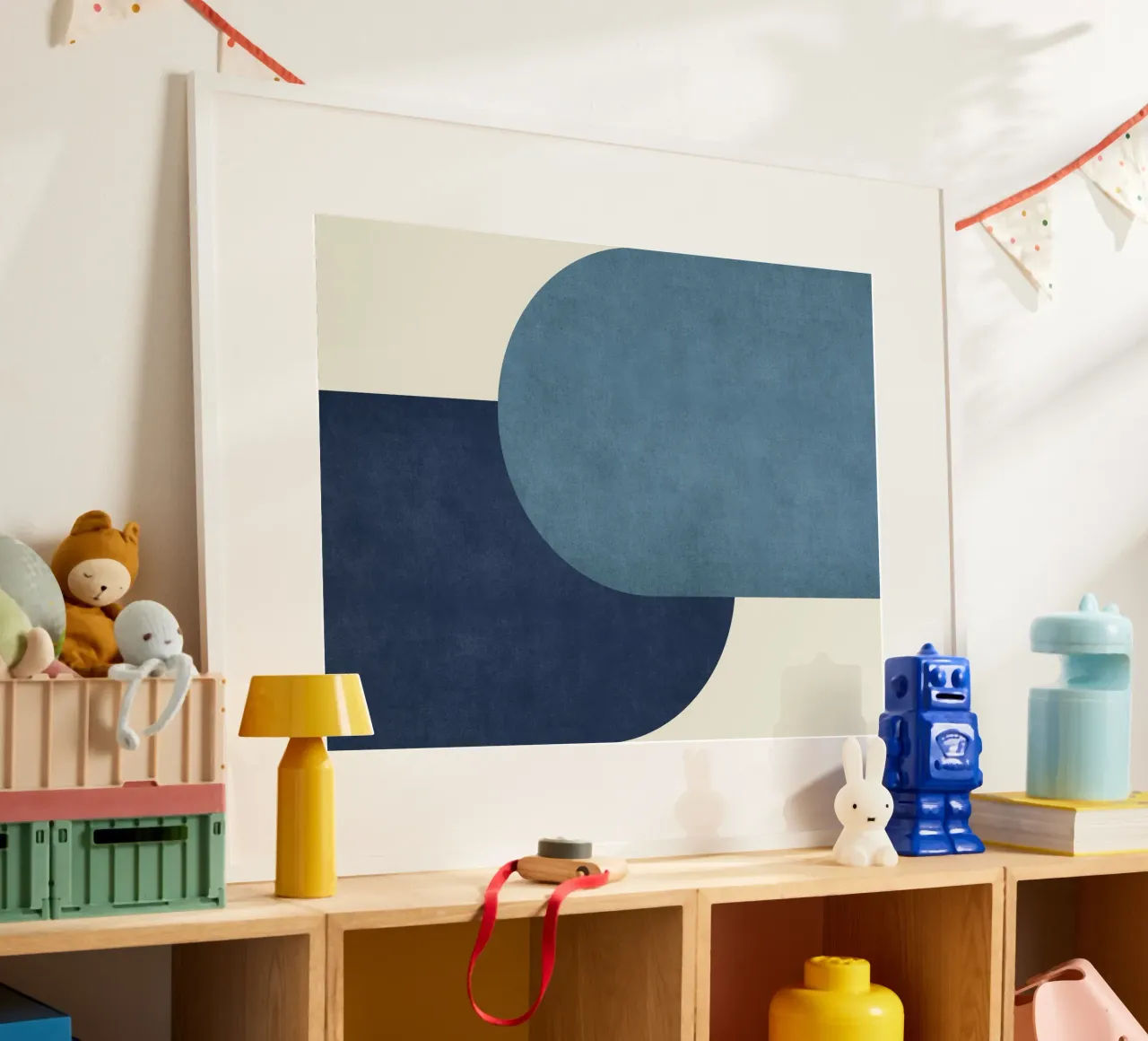 Halfmoon Colorblock - Blu navy carta hahnemühle da MoonlightPrint