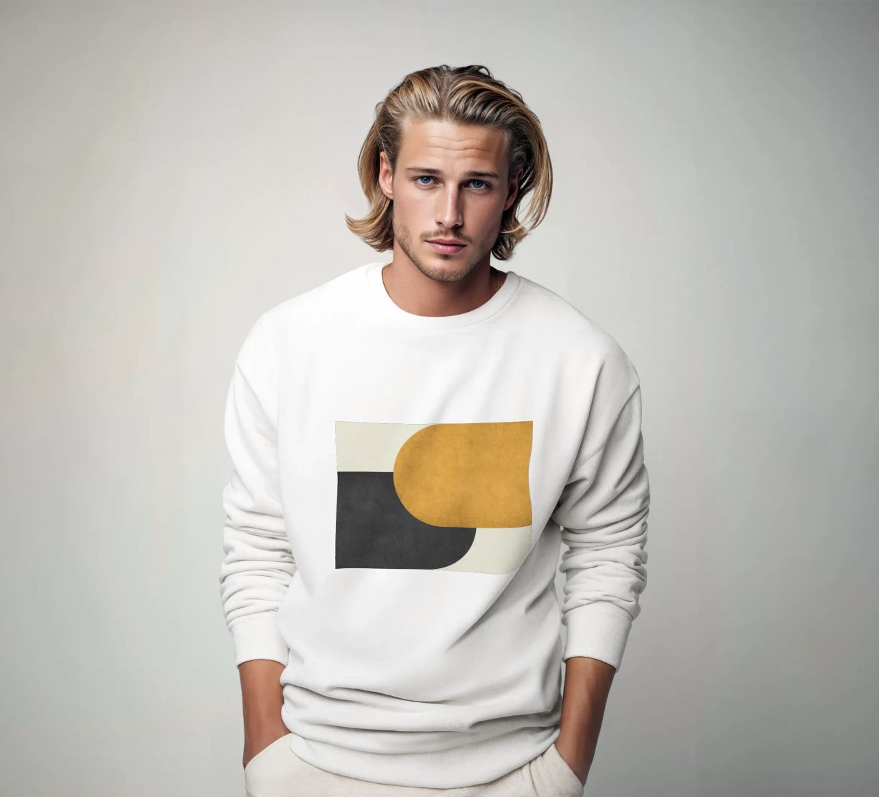 Halfmoon Colorblock - Oro Nero felpa da MoonlightPrint