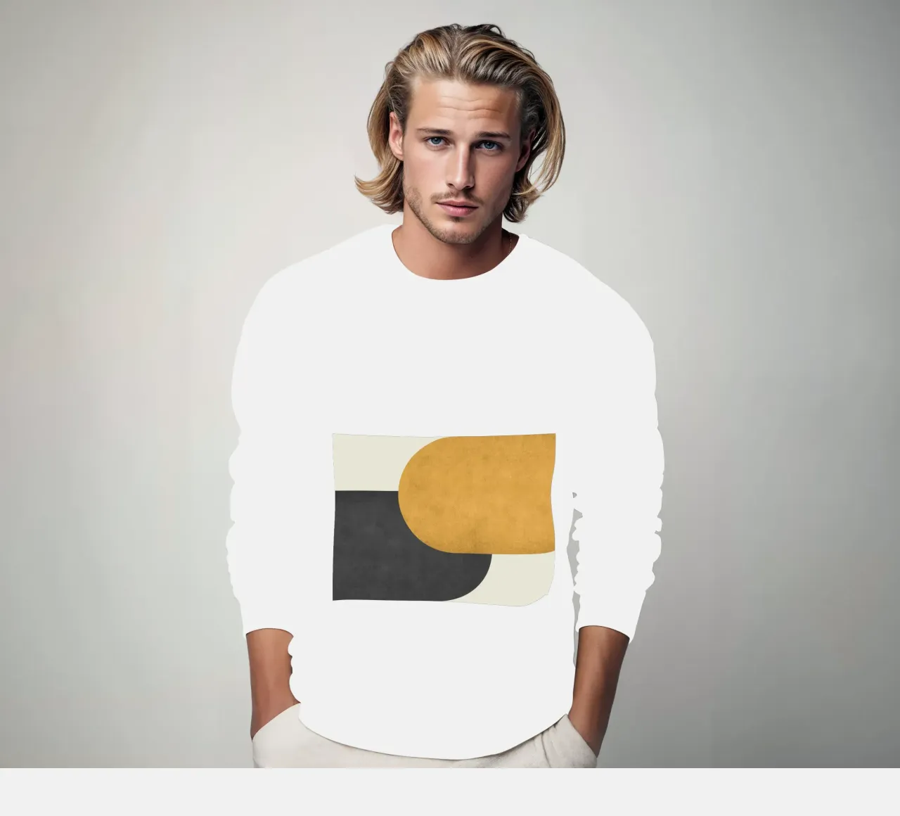 Halfmoon Colorblock - Oro Nero felpa da MoonlightPrint