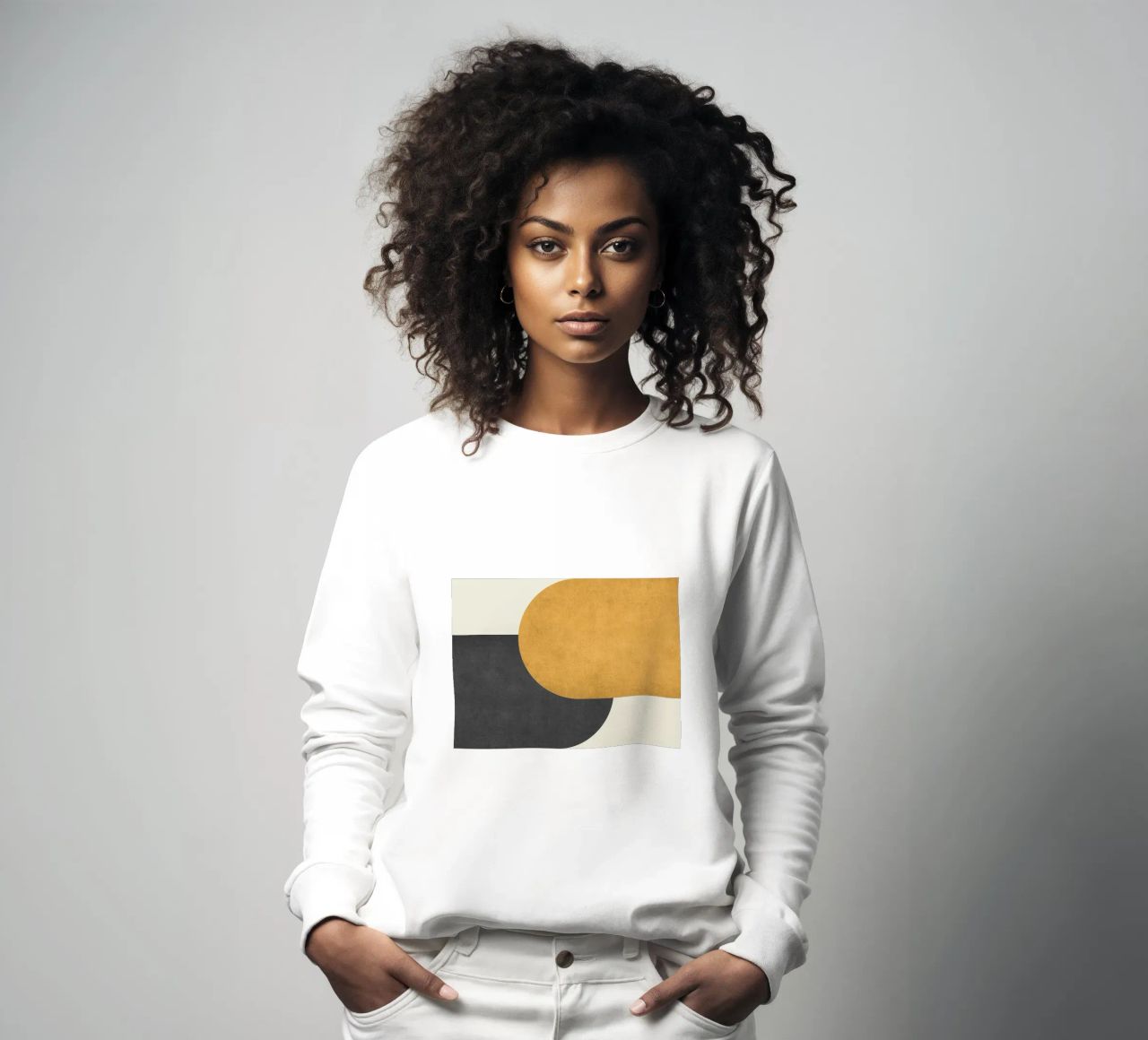 Halfmoon Colorblock - Oro Nero felpa da MoonlightPrint
