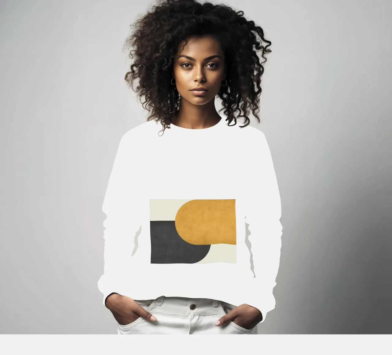 Halfmoon Colorblock - Oro Nero felpa da MoonlightPrint
