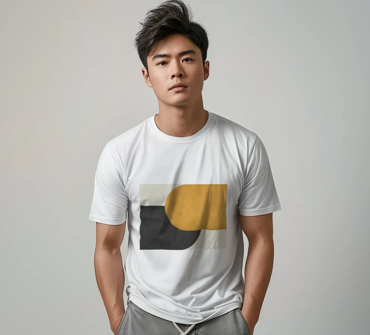 Halfmoon Colorblock - Oro Nero t-shirt da MoonlightPrint