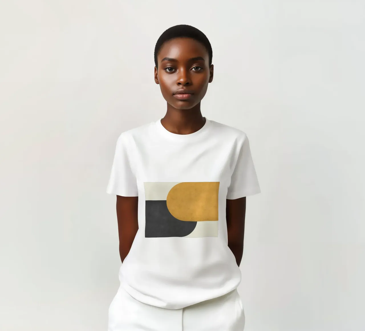 Halfmoon Colorblock - Oro Nero t-shirt da MoonlightPrint