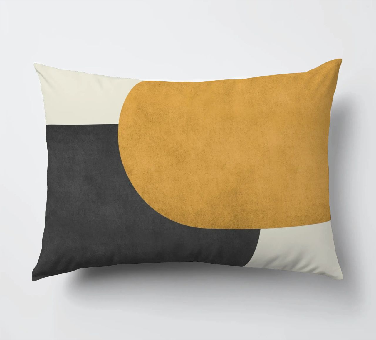 Halfmoon Colorblock - Oro Nero cuscino da MoonlightPrint