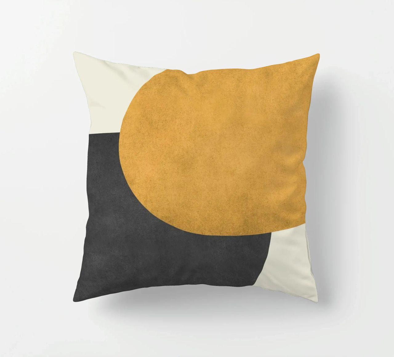 Halfmoon Colorblock - Oro Nero cuscino da MoonlightPrint