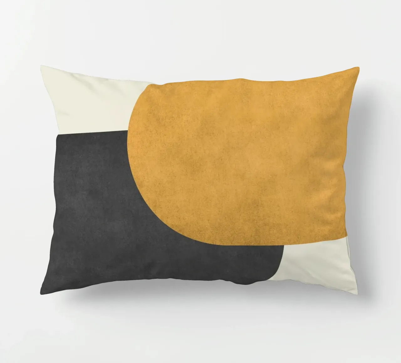 Halfmoon Colorblock - Oro Nero cuscino da MoonlightPrint