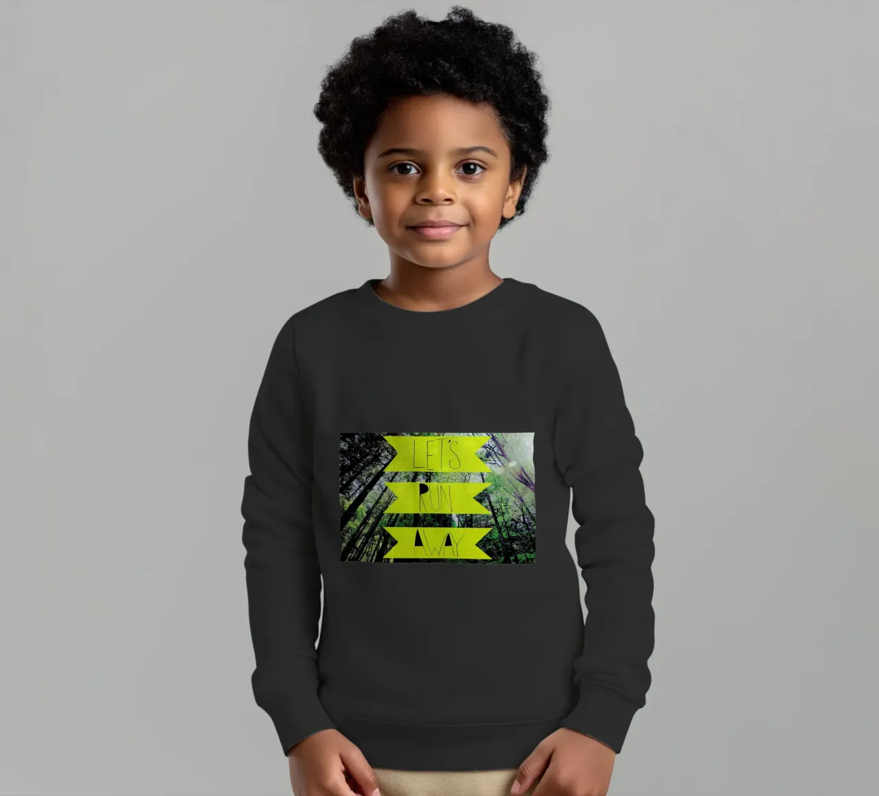 Let's Run Away - to the forest felpa bambino da Leah Flores