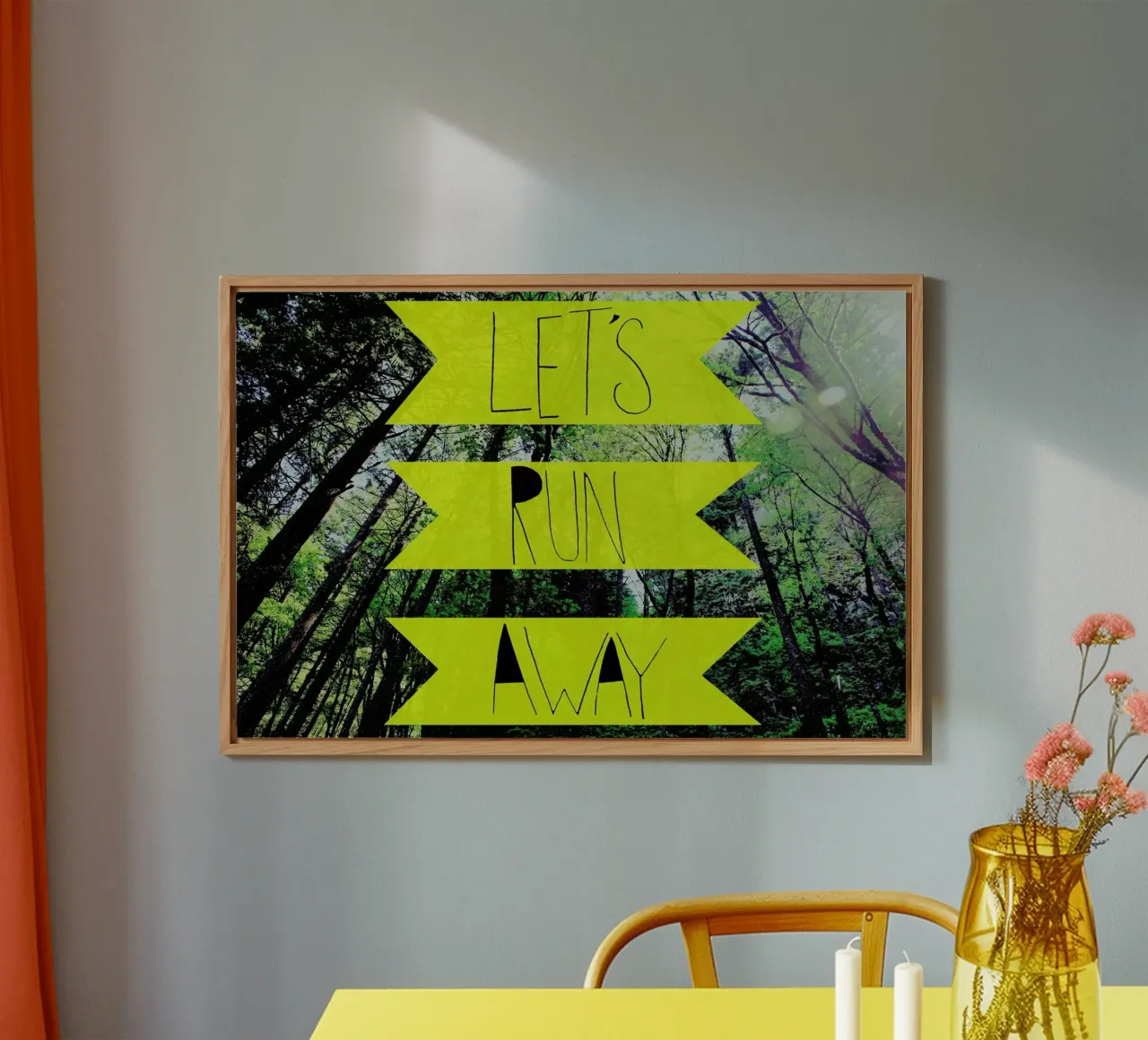 Let's Run Away - to the forest alluminio dibond da Leah Flores