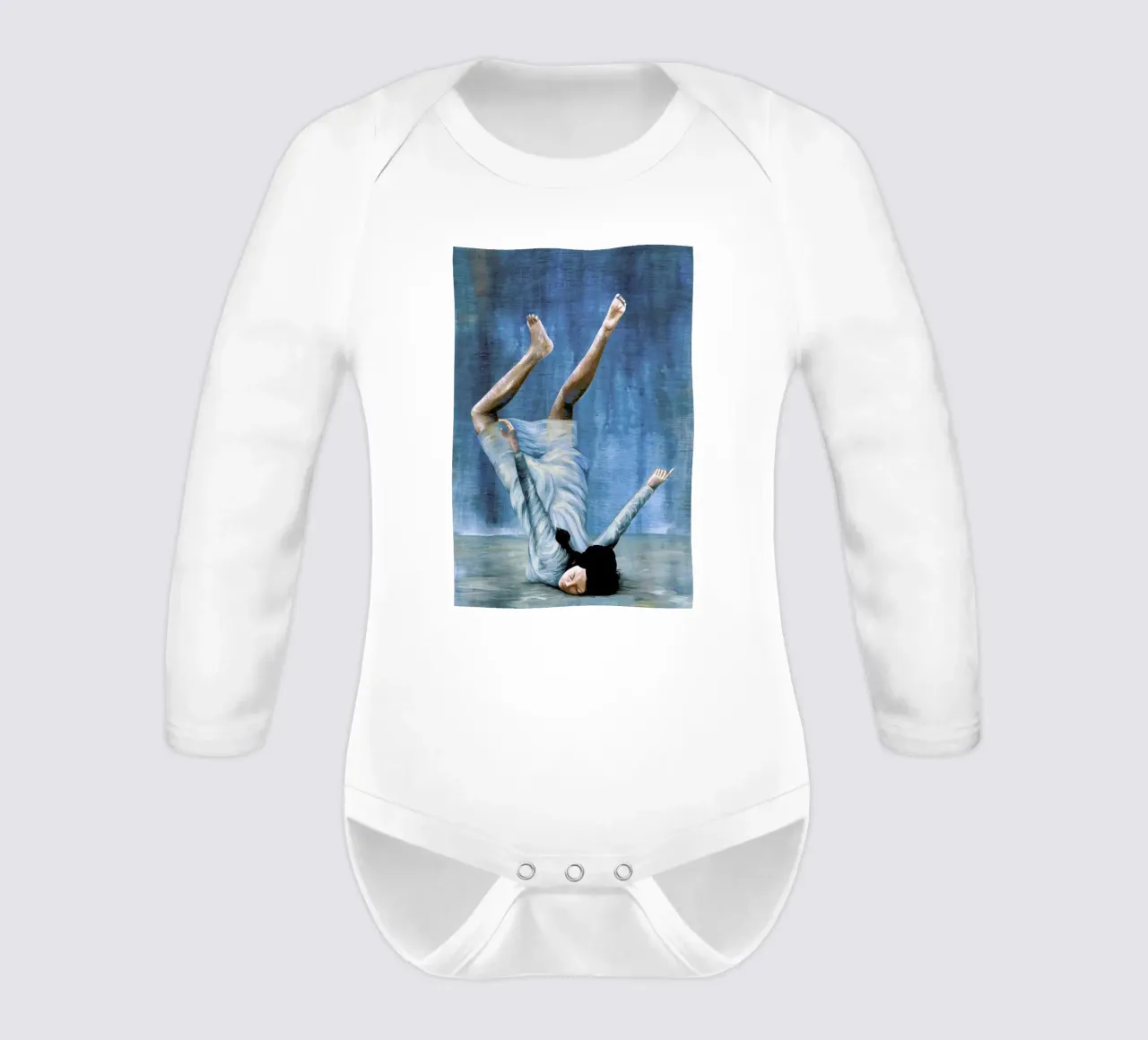 Almost Blue long-sleeve baby romper by Famous When Dead