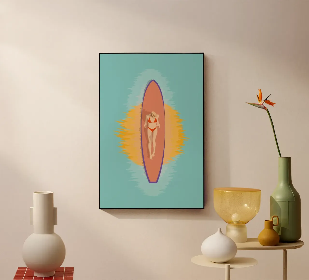 Surfer Girl - Hang Loose acrylic glass by pierosvisuals