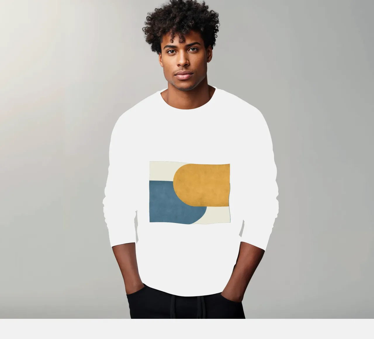 Halfmoon Colorblock - Oro Blu felpa da MoonlightPrint