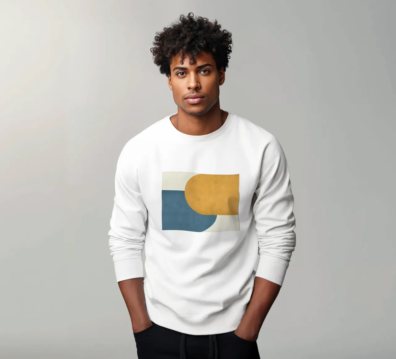 Halfmoon Colorblock - Gold Blue sweatshirt van MoonlightPrint