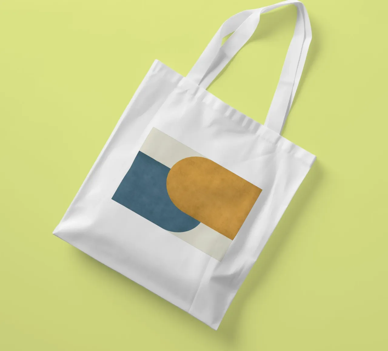 Halfmoon Colorblock - Oro Blu borsa in juta da MoonlightPrint