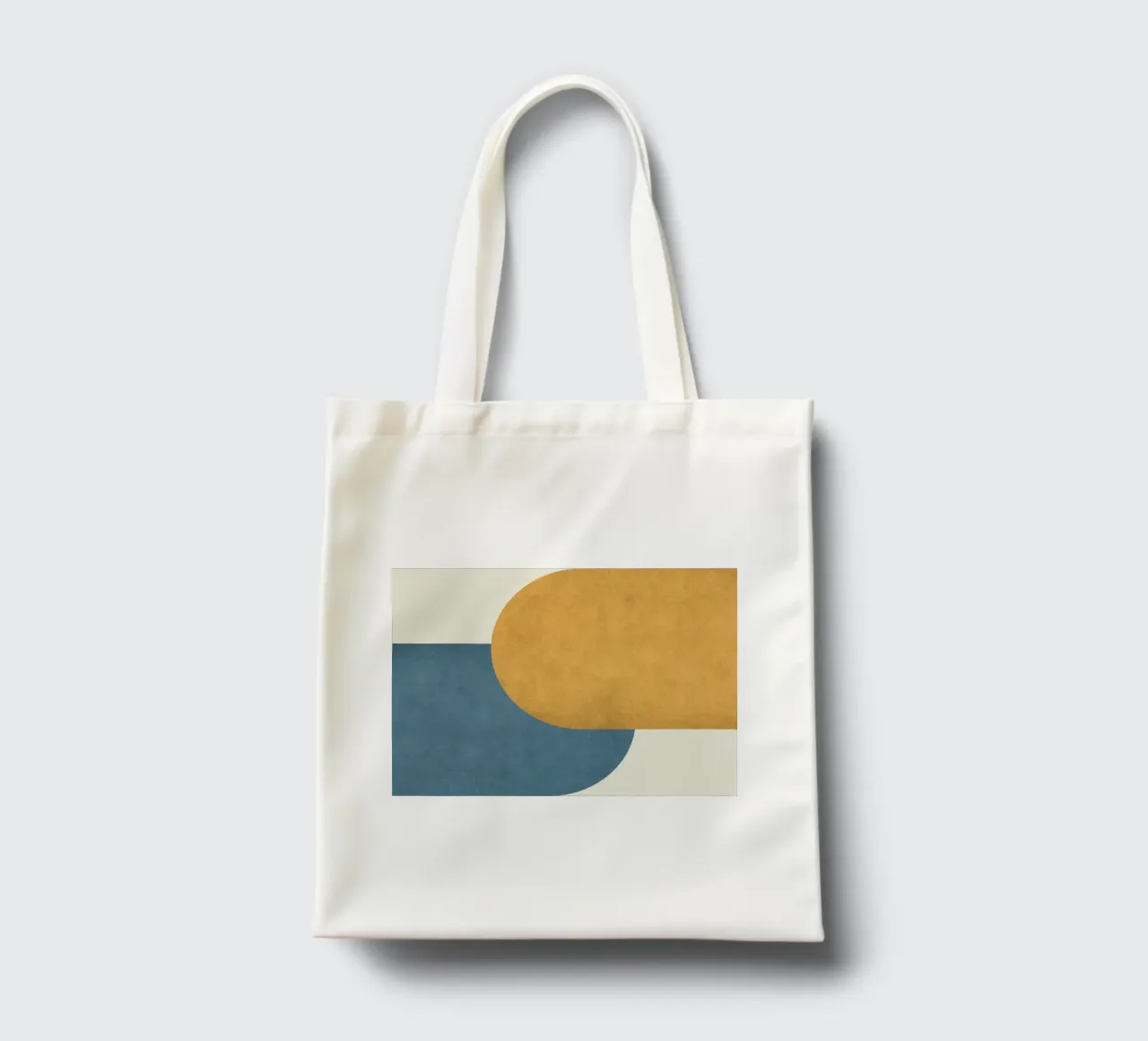 Halfmoon Colorblock - Oro Blu borsa in juta da MoonlightPrint