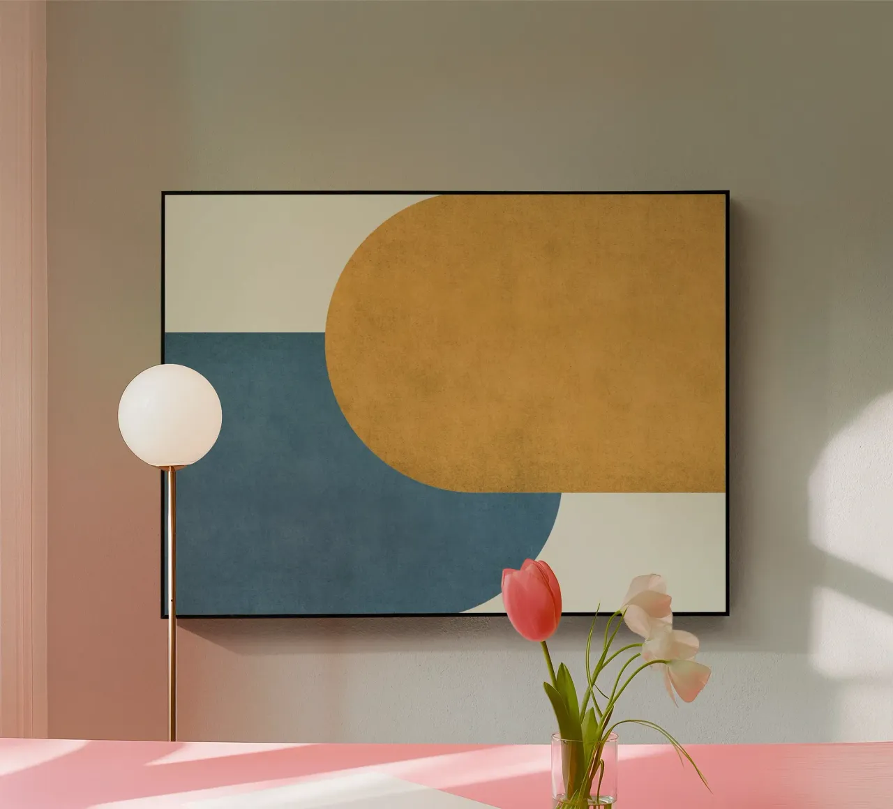 Halfmoon Colorblock - Oro Blu plexiglass da MoonlightPrint