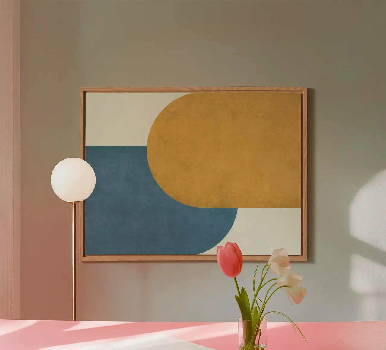 Halfmoon Colorblock - Oro Blu alluminio dibond da MoonlightPrint