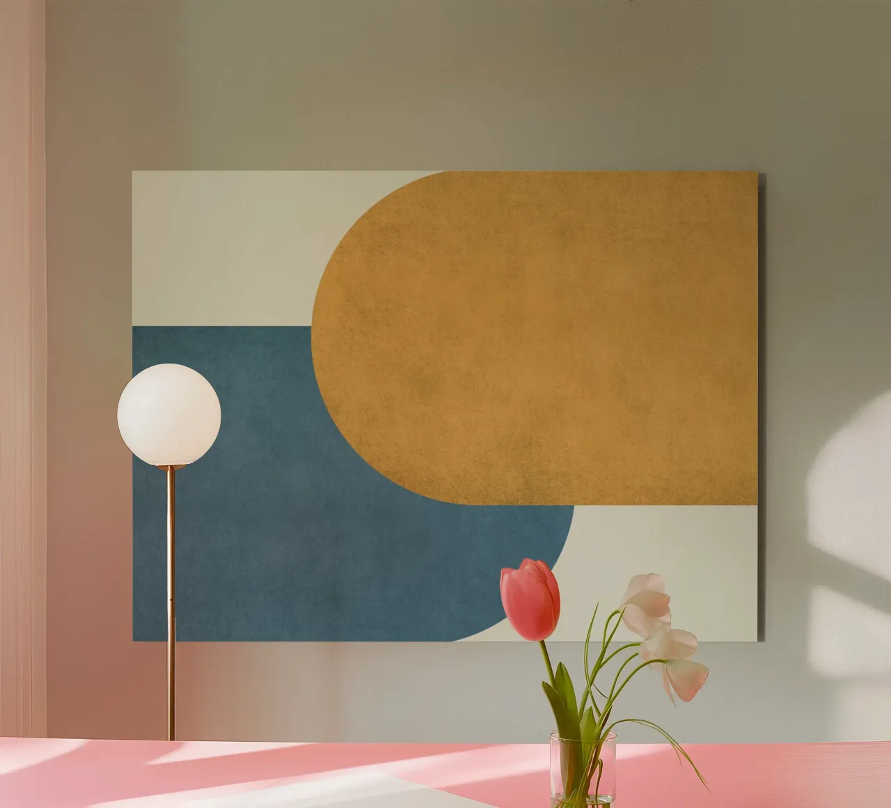Halfmoon Colorblock - Oro Blu alluminio dibond da MoonlightPrint