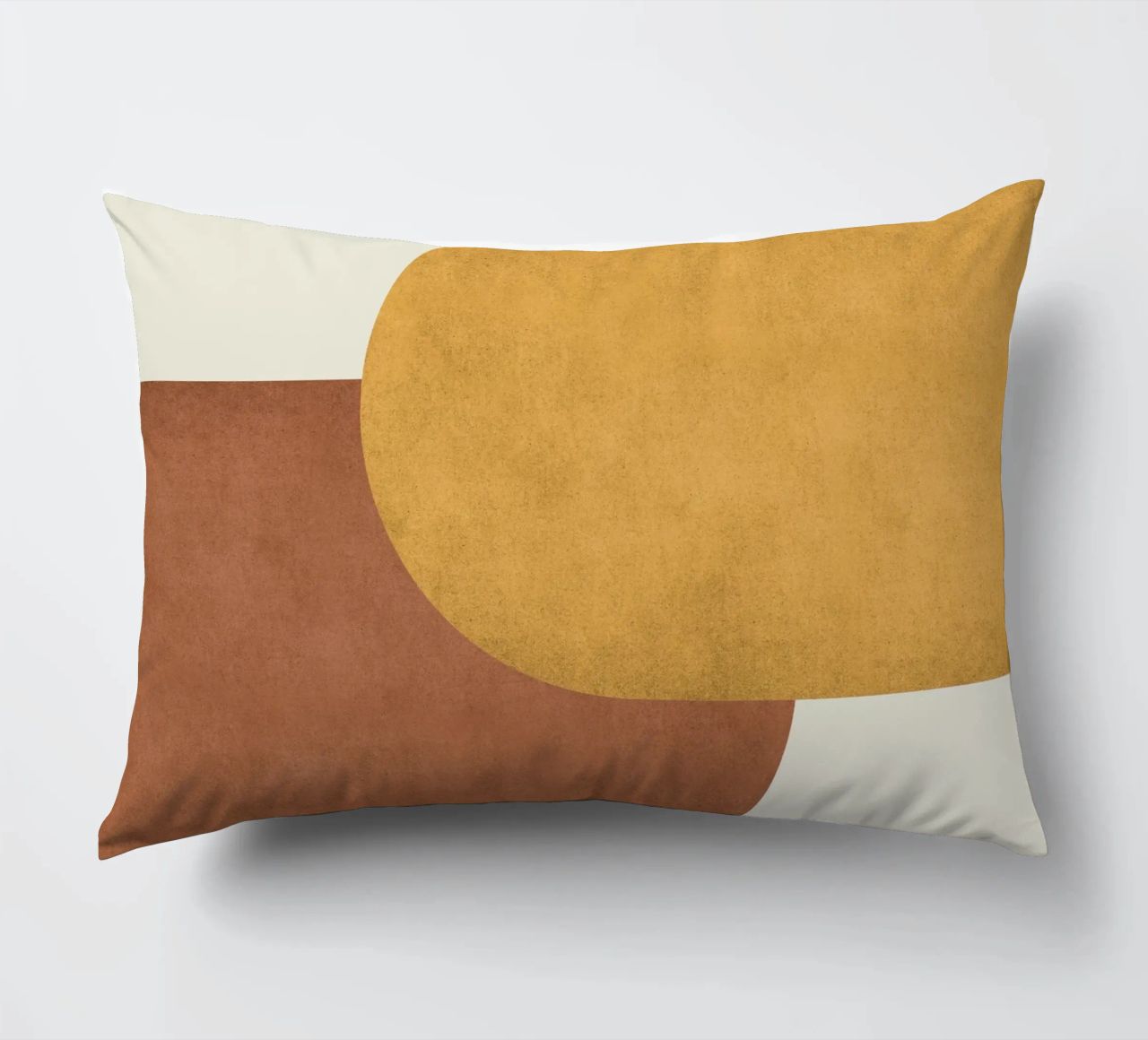 Halfmoon Colorblock - Oro Marrone cuscino da MoonlightPrint