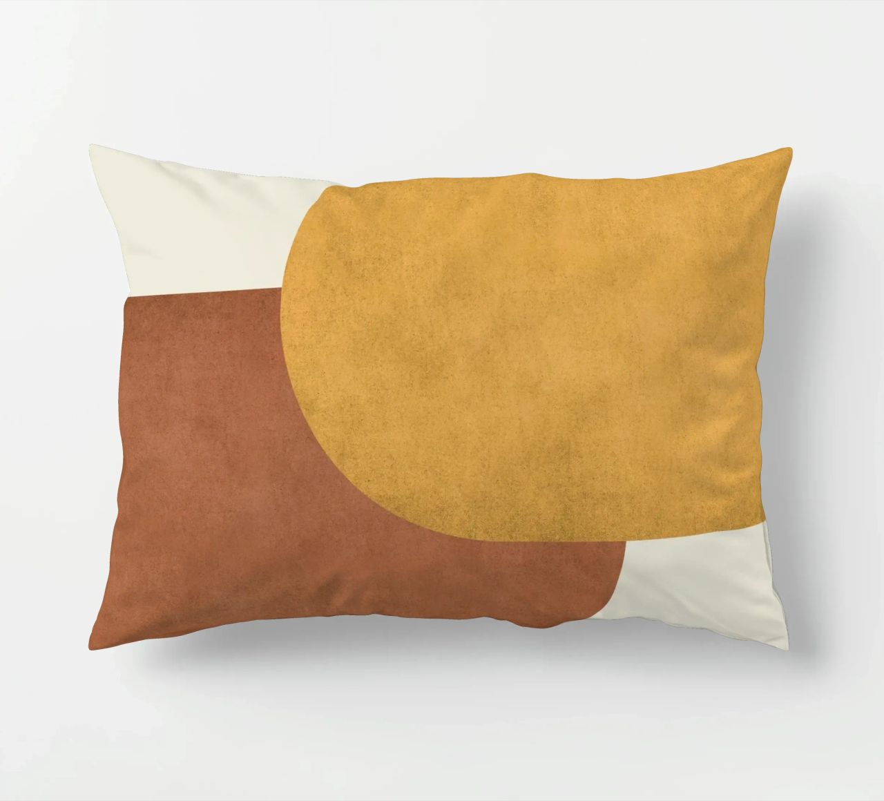 Halfmoon Colorblock - Oro Marrone cuscino da MoonlightPrint