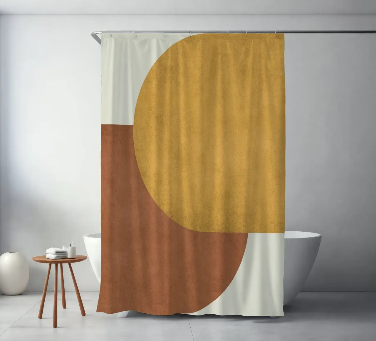 Halfmoon Colorblock - Oro Marrone tenda da doccia da MoonlightPrint