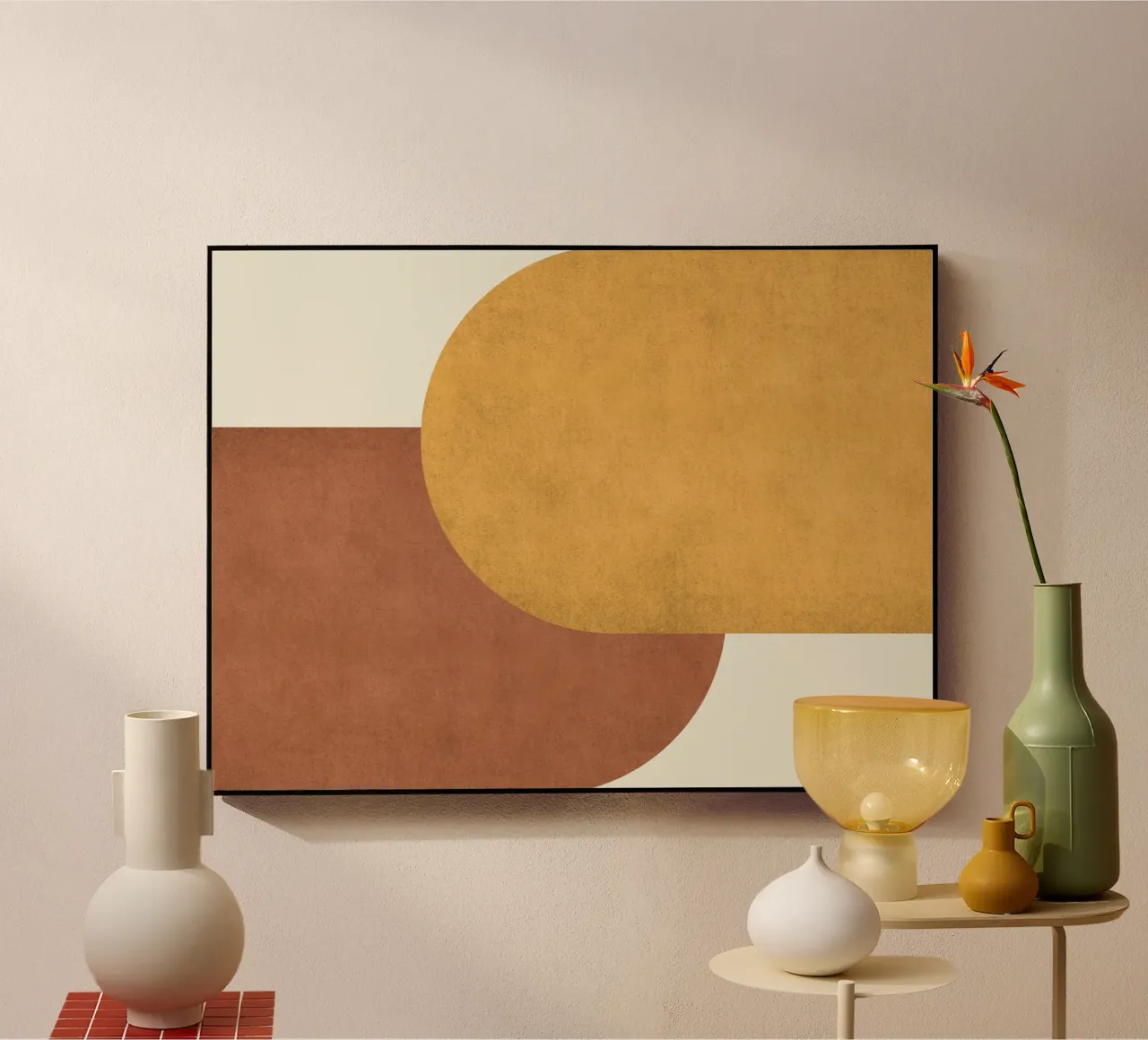 Halfmoon Colorblock - Gold Brown acrylic glass by MoonlightPrint