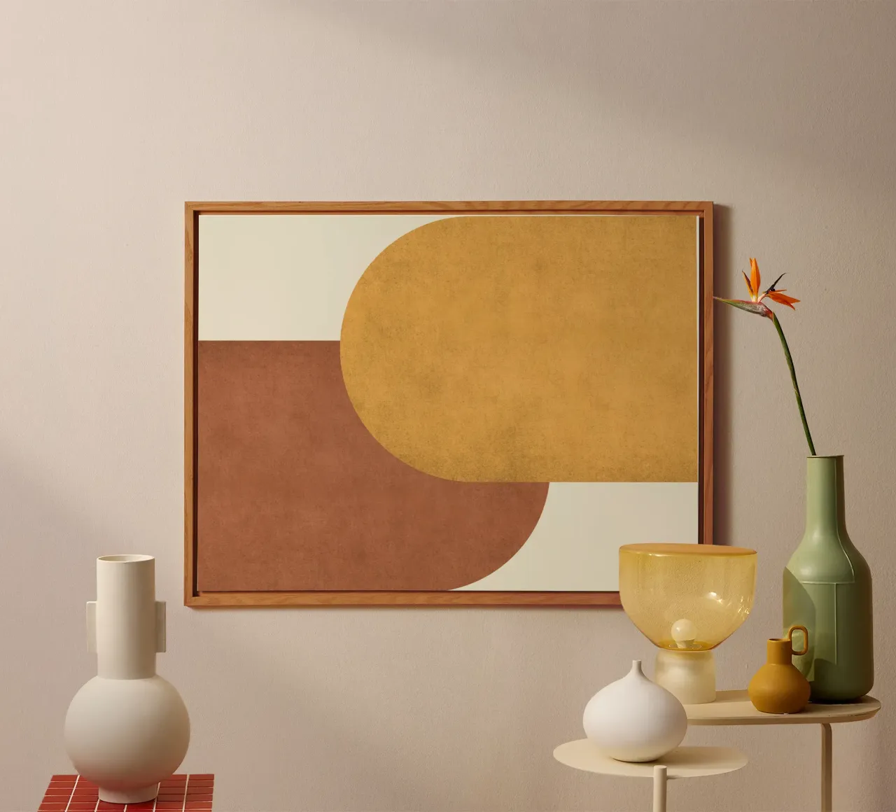 Halfmoon Colorblock - Oro Marrone alluminio dibond da MoonlightPrint